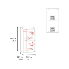 Gabinete de Baño Kase, Kronos Blanco, con una puerta abatible con manija metalica ZF