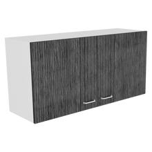 Gabinete Superior Cantabria, Blanco Perla y Gris, con Dos Puertas Batientes ZF