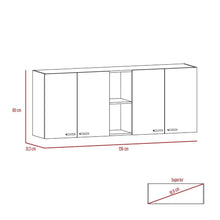 Gabinete Superior Estrella, Wengue, con cuatro puertas batientes ZF