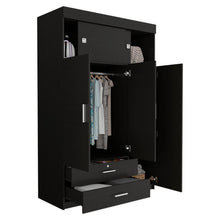 Closet Guadalupe, Wengue, con Tres Puertas Abatibles y Dos Puertas Superiores Deslizables