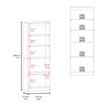 Biblioteca Home, Nogal Europeo, con Cinco Entrepaños y Dos puertas ZF