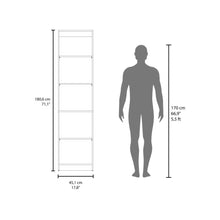 Biblioteca Home Eco, Nogal Europeo, con Cinco Entrepaños ZF