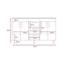 Mueble para Lavamanos Homer, Wengue, con 4 Puertas y 3 Cajones
