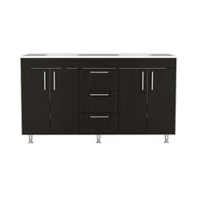Mueble para Lavamanos Homer, Wengue, con 4 Puertas y 3 Cajones