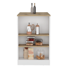 Barra de Cocina Victory, Blanco Nevado y Macadamia, con Tres Entrepaños ZF