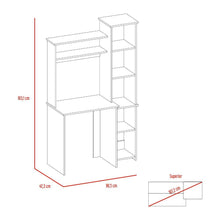Escritorio Heinrich, Café Claro y Blanco, con múltiples espacios ZF