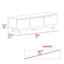 Mesa Para Tv Toulo, Blanco y Fresno, con espacio para TV de 80"