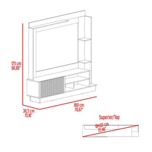 Mesa Para Tv Doha, Cocoa y Fresno Europeo, Con Variedad de Entrepaños