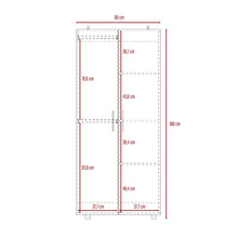 Closet Tera, Milan y Wengue, Dos Puertas Abatibles y Dos Tubos Cromados