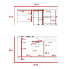 Cocina Integral Eris, Gris y Blanco, Incluye Mesón Derecho Laminado y Quemadores Hc