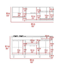 Cocina Integral 180 Wester, Café Claro y Blanco, Incluye Mesón Derecho en Acero