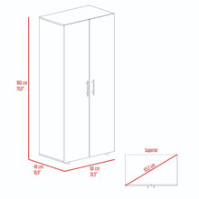 Closet Tera, Blanco Duqueza, Dos Puertas Abatibles y Dos Tubos Cromados