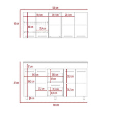 Cocina Integral Nasser, Nogal y Blanco, Incluye Mesón 150 Izquierdo