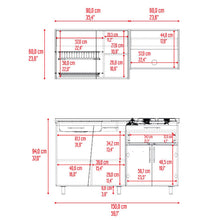Cocina Integral Emilia, Fresno Europeo y Taupe, Incluye Mesón izquierdo
