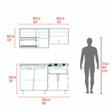 Cocina Integral Emilia, Fresno Europeo y Taupe, Incluye Mesón izquierdo