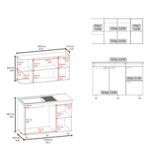 Cocina Integral Giotto 120, Kronos Blanco, Incluye Mesón Izquierdo ZF