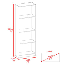 Biblioteca Home, Wengue y Fresno Europeo, con Cuatro Entrepaños