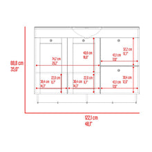 Mueble Para Lavamanos Baluarte, Blanco Duqueza, Incluye lavamanos Praia 48 ZF