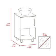 Mueble para Lavamanos Gorby,Wengue, con Puerta Abatible e Incluye Lavamanos ZF