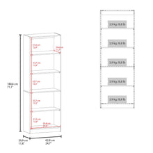 Biblioteca Home, Milan y Blanco Duqueza, con Cinco Entrepaños