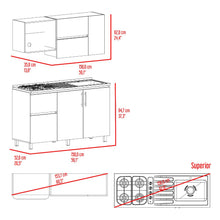 Cocina Integral Florence, Bardolino y Blanco, Incluye Mesón Derecho ZF