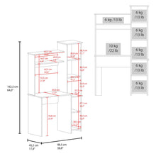 Escritorio Cerín, Azul y Kronos Fresno, con Seis Entrepaños y Gran Espacio de Almacenamiento