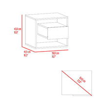 Mesa de Noche Budi, Fresno Europeo y Blancco Duqueza