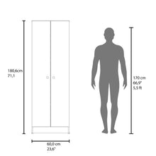Alacena Multiusos Benna, Blanco Kronos y Azul, con Variedad de Entrepaños