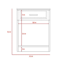 Mesa de Noche Bonaire, Blanco Vainilla, con Un Cajon Multiuso