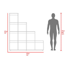 Biblioteca Escalera Ascher, Nogal Europeo, con Variedad de Espacios Para Libros y Artículos Decorativos