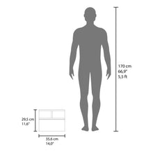 Mesa de Noche Flotante Nube, Kronos Azul, con un Cajón y División de dos Entrepaños