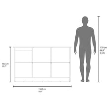Barra de Cocina Samara, Azul y Fresno Kronos, con Dos Puertas y Entrepaños