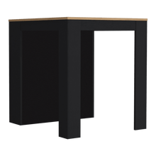 Barra de Cocina Mayer, Wengue y Macadamia, con tres entrepaños para ubicar vasos y frascos