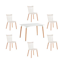 Comedor Velasca, Blanco y Café Claro, Incluye 6 sillas