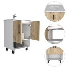 Mueble para Lavamanos Aqua, Blanco Duqueza y Café Claro, Incluye Lavamanos