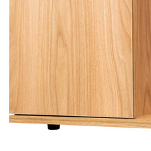 Mesa de Noche Cairo, Fresno Europeo y Blancco Duqueza, con una puerta lateral