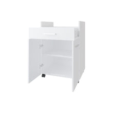 Mesa Auxiliar de Cocina Glover, Blanco Duqueza, con rodachina ZF