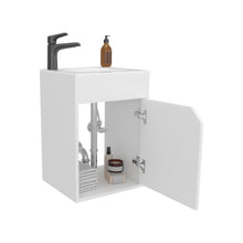 Mueble Para Lavamanos Flotante Betel, Blanco Duqueza, Incluye Lavamanos Plastiglas Floresta 40 ZF