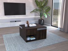 Mesa de Centro Lucien, Nogal Europeo, con espacio para colocar objetos decorativos ZF