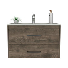 Mueble para Lavamanos Praga, 2 entrepaños y 2 dos puertas batientes Nogal, ZF