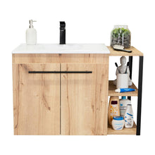 Mueble para Lavamanos Anney, Café Claro, con Dos Puertas y Dos Entrepaños 80 Incluye Lavamanos.