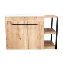 Mueble para Lavamanos Anney, Café Claro, con Dos Puertas y Dos Entrepaños 80 Incluye Lavamanos.