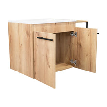 Mueble para Lavamanos Anney, Café Claro, con Dos Puertas y Dos Entrepaños 80 Incluye Lavamanos.