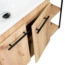 Mueble para Lavamanos Anney, Café Claro, con Dos Puertas y Dos Entrepaños 80 Incluye Lavamanos.