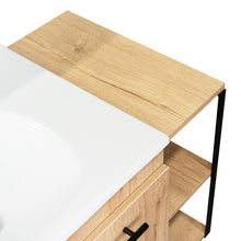 Mueble para Lavamanos Anney, Café Claro, con Dos Puertas y Dos Entrepaños 80 Incluye Lavamanos.