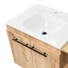 Mueble para Lavamanos Anney, Café Claro, con Dos Puertas y Dos Entrepaños 80 Incluye Lavamanos.