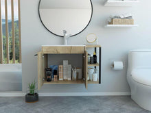 Mueble para Lavamanos Anney, Café Claro, con Dos Puertas y Dos Entrepaños 80 Incluye Lavamanos.