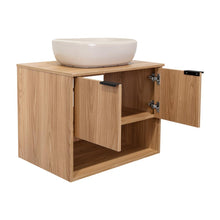 Mueble para Lavamanos Castel, Fresno Europeo, Incluye Lavamanos Corona en Porcelana Sanitaria