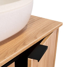 Mueble para Lavamanos Castel, Fresno Europeo, Incluye Lavamanos Corona en Porcelana Sanitaria