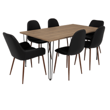 Combo Comedor Bomira, Miel, Wengue y Café Claro, Incluye Comedor y 6 Sillas